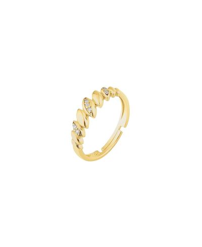 Spero London Lined Stones Marquise Sterling Silver Ring
