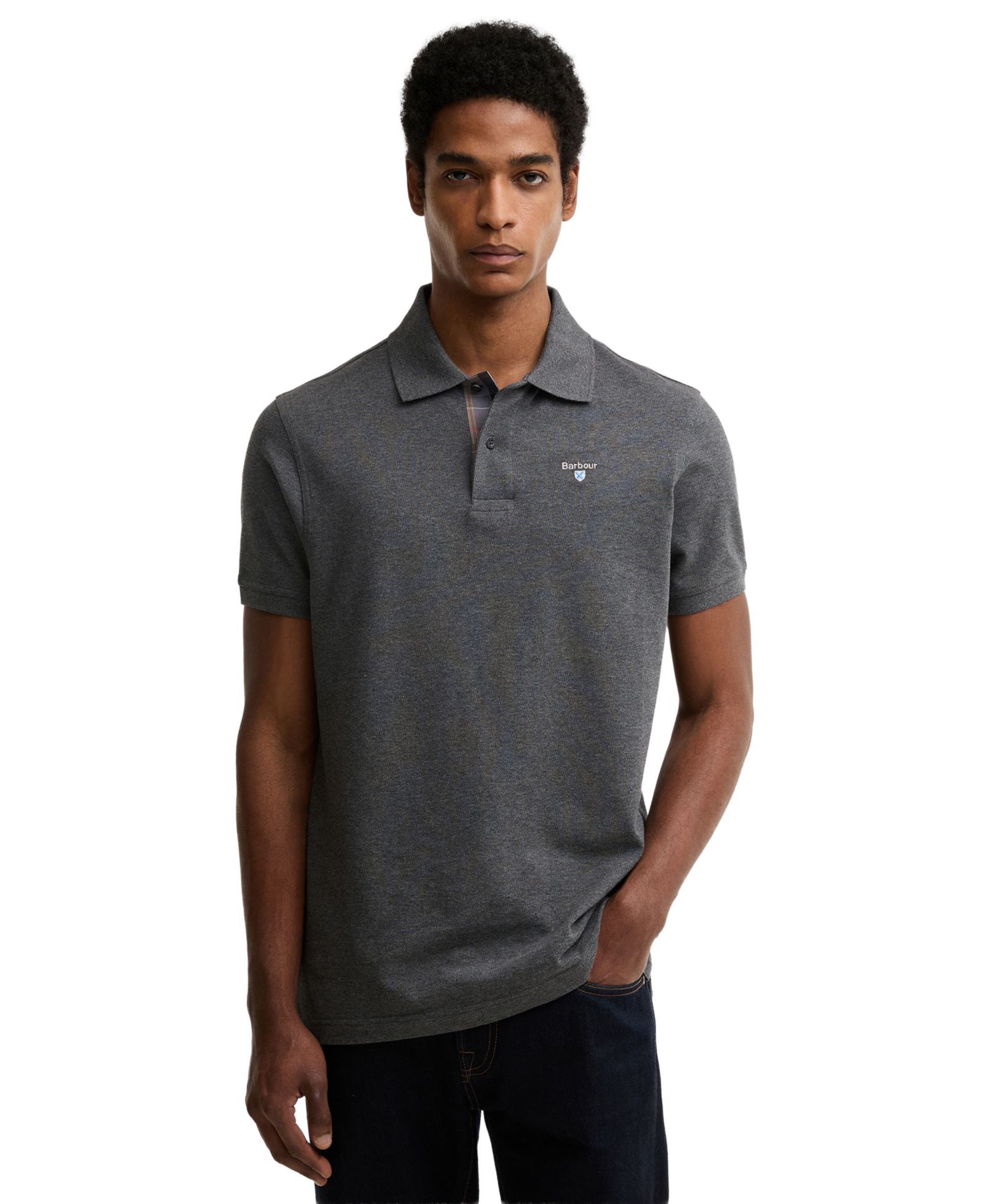 Мужская рубашка-поло Barbour Men's Tartan Pique Short-Sleeve