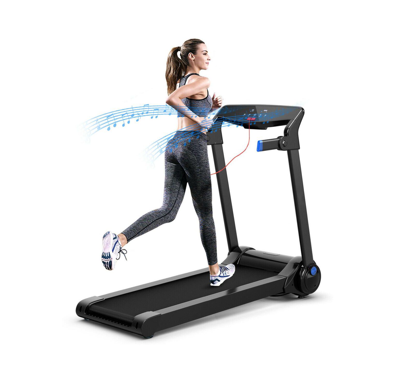 SKONYON 3HP Electric Folding Treadmill with Bluetooth Speaker