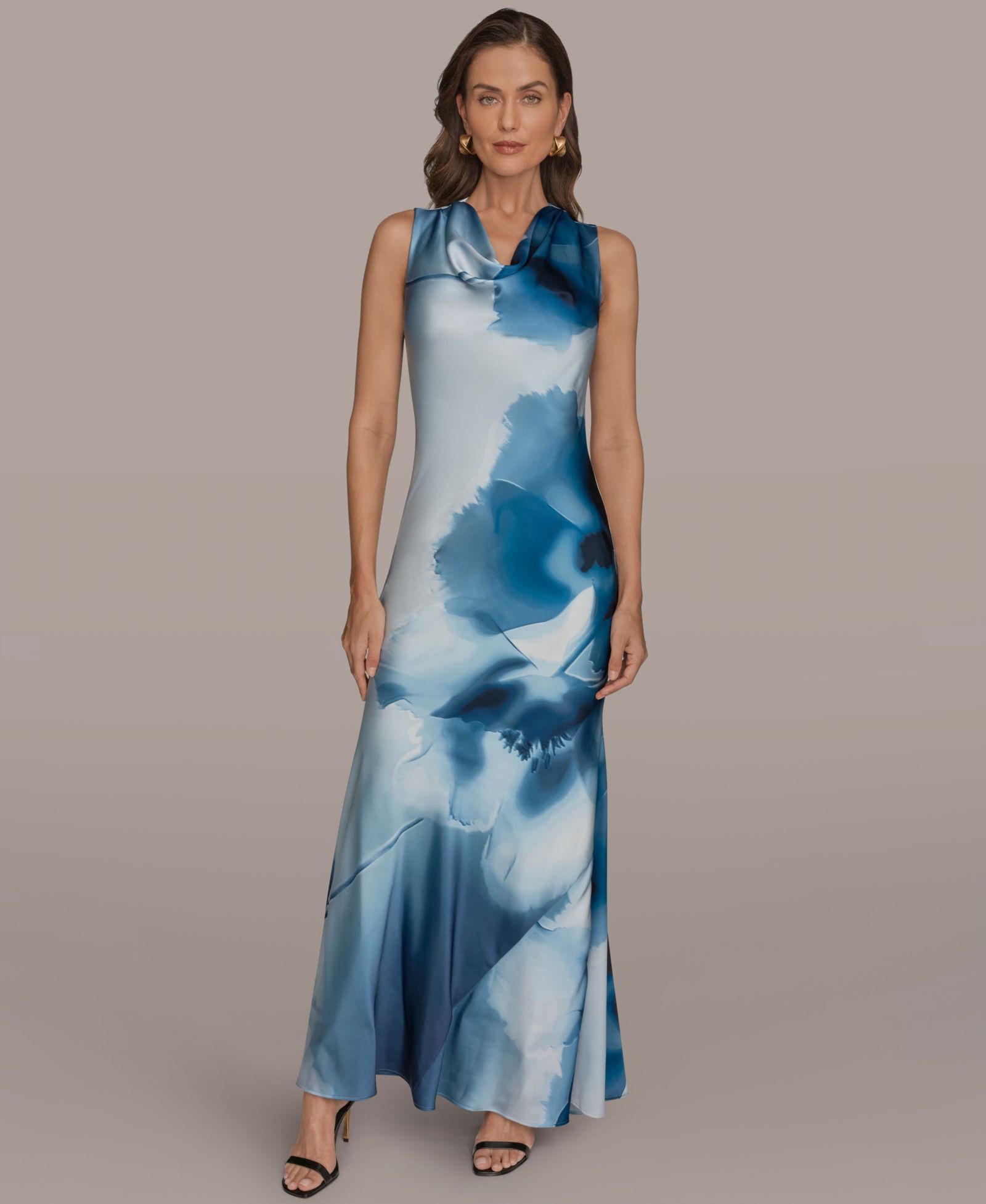 Платье Donna Karan New York Women's Cowl Neck Floral