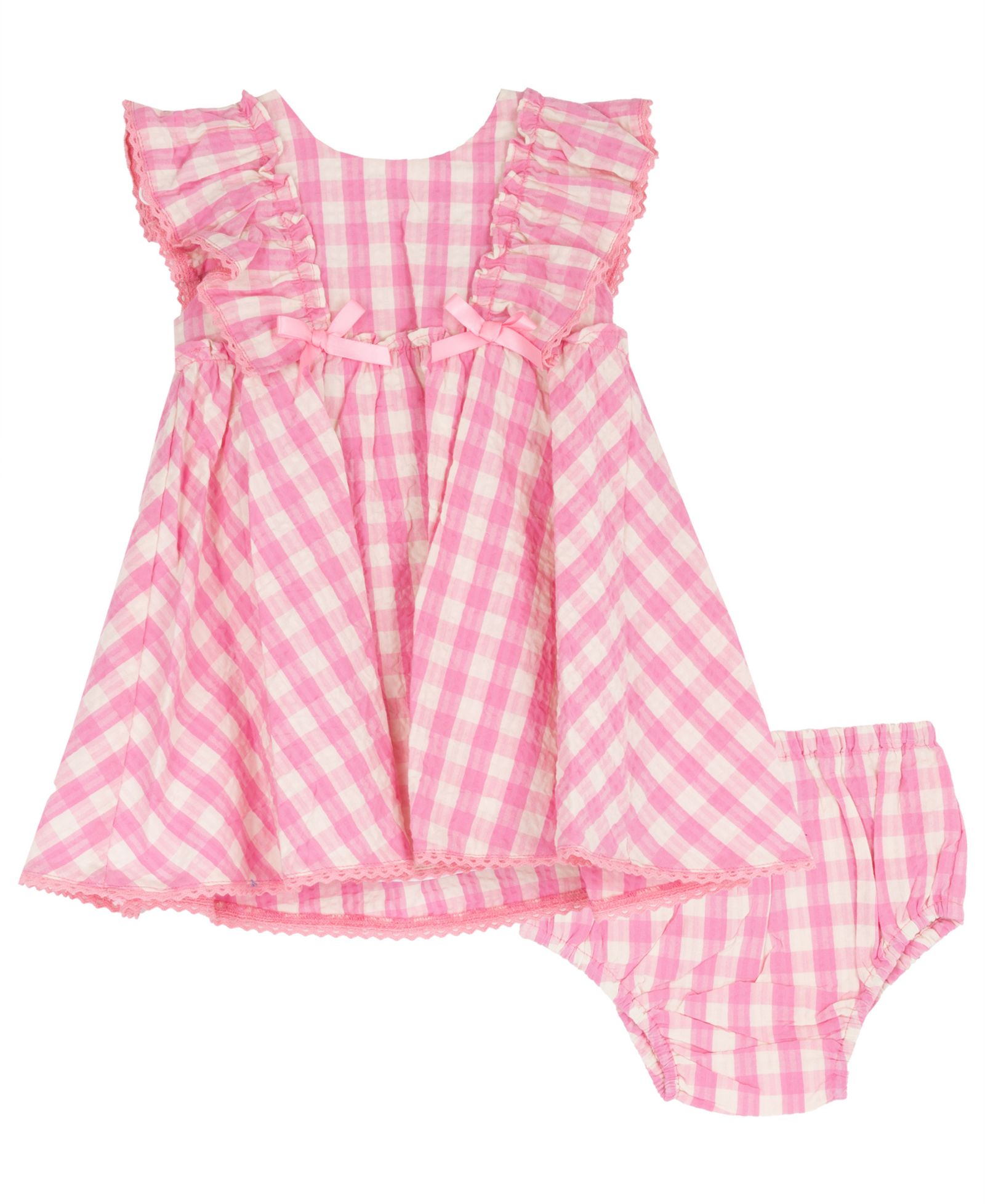 Платье Rare Editions Baby Girls' Ruffled Gingham-Print с подгузником