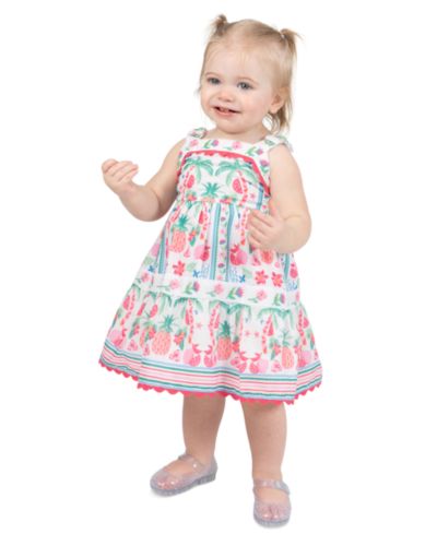 Платье Rare Editions Baby Girls' Sleeveless Floral-Print с подгузником