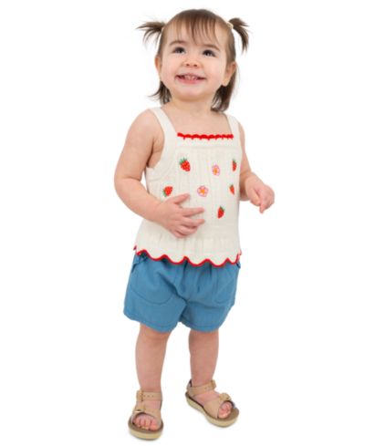 Комплект из 2-х предметов Rare Editions Baby Girls' Embroidered Tank Top and Chambray Shorts