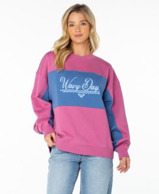 Свитшот Roxy Women's Lineup Oversized Crew Colorblock Graphic Cotton-Blend