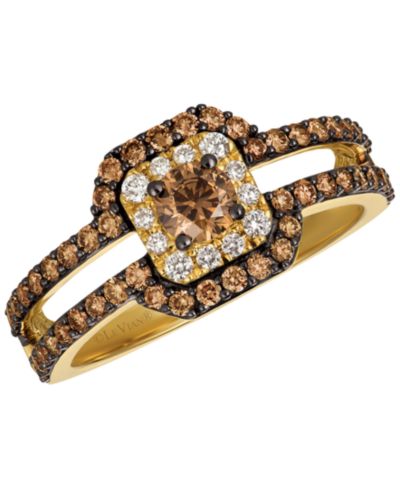 Le Vian кольцо с бриллиантами Chocolate и Vanilla в золоте 14k Honey Gold