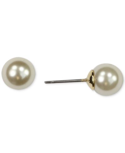 Anne Klein серьги-гвоздики с имитацией жемчуга, золотистый цвет, 8mm