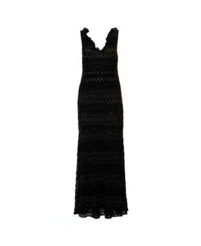 Pre-Owned Missoni Women's Lurex Knit Ruffled Neck Sleeveless Maxi Dress