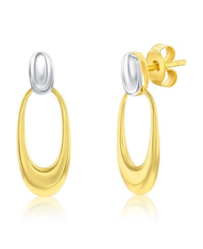 Simona Sterling Polished Dangle Earrings - Two-Tone