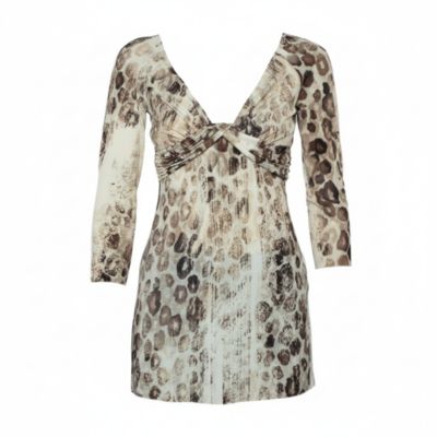 Туника Pre-Owned Roberto Cavalli Women's Animal Printed Knit Drape Detail