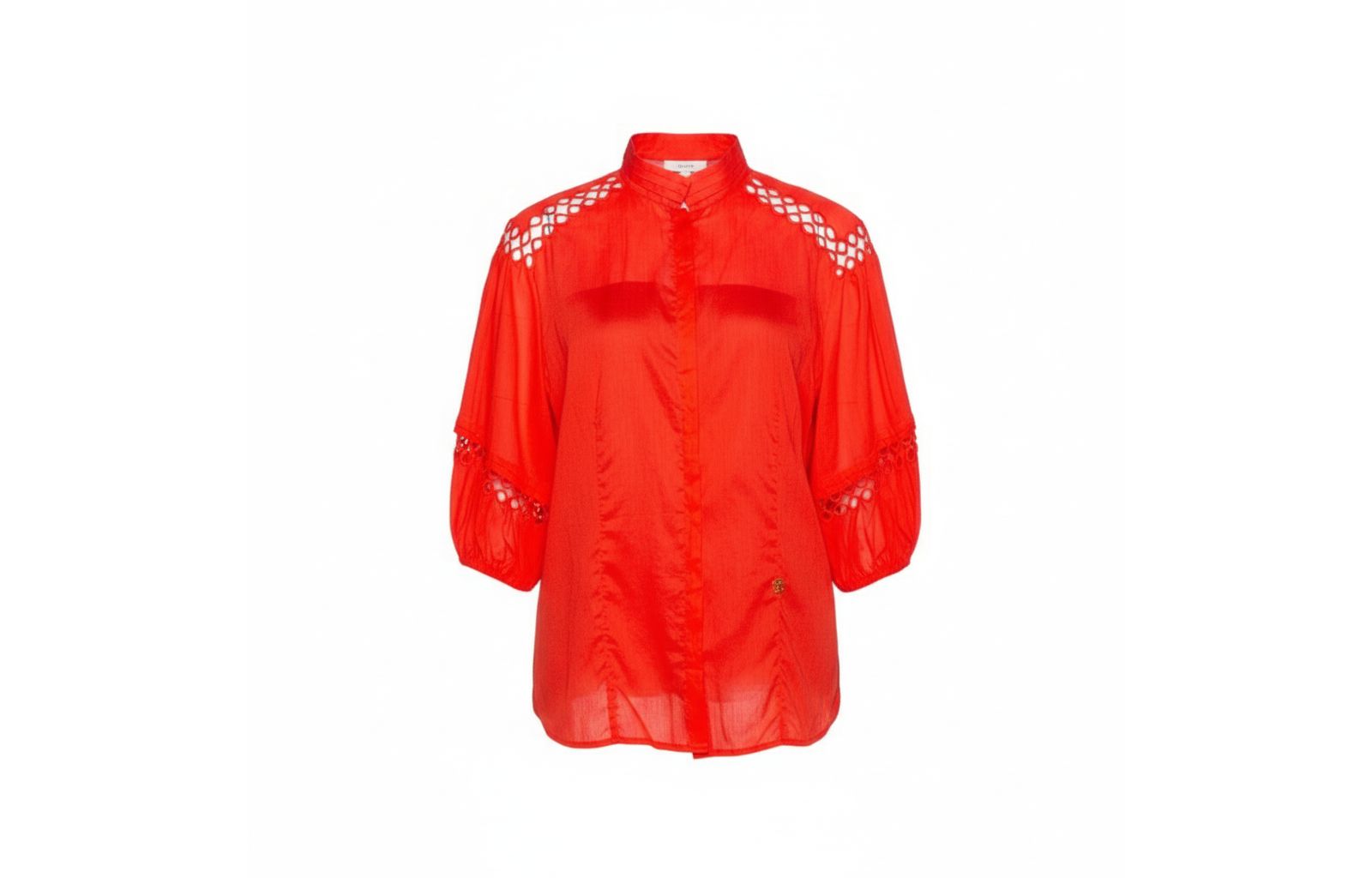 Pre-Owned Roberto Cavalli Women's Cotton Eyelet Lace Detail Blouse