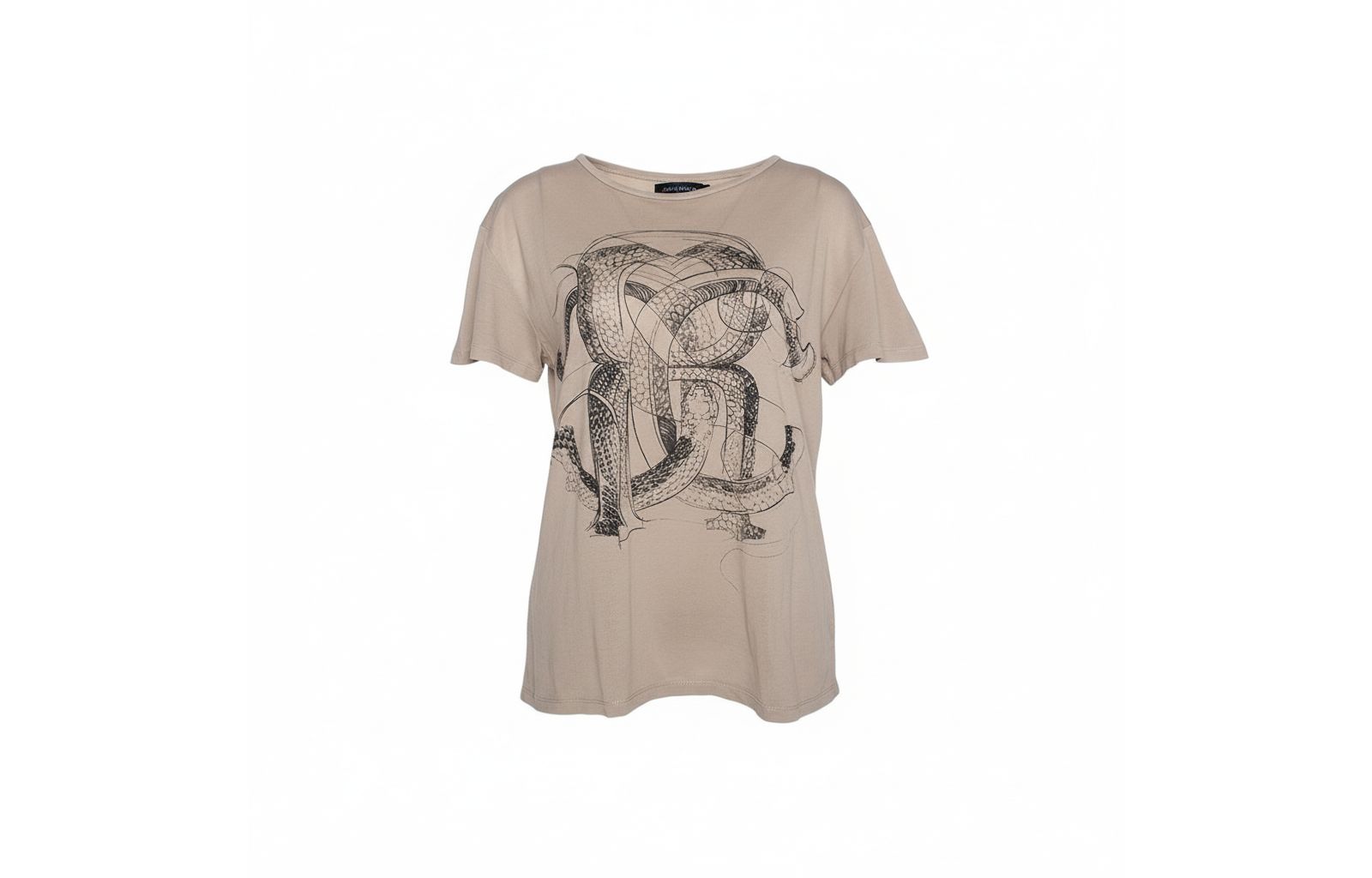 Pre-Owned Roberto Cavalli Женская футболка из хлопкового пике с логотипом