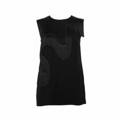 Pre-Owned Stella Mccartney Women's Crepe Fringe Detail Sleeveless Top