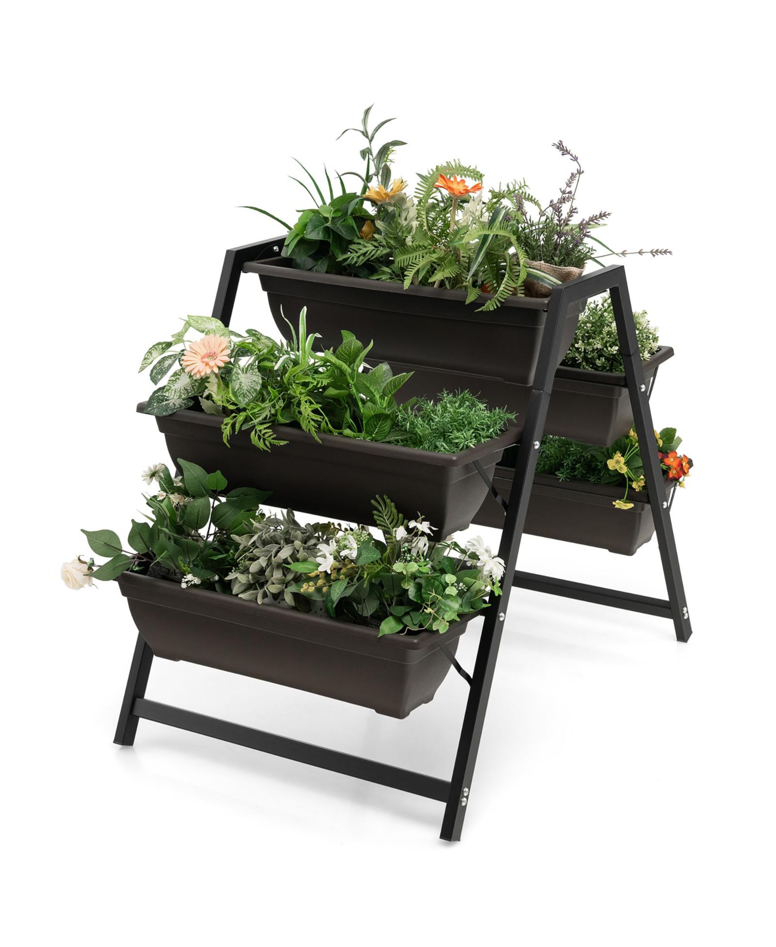 Costway 31"H Raised Garden Bed 3-Tier Vertical Planter w/5 Plant