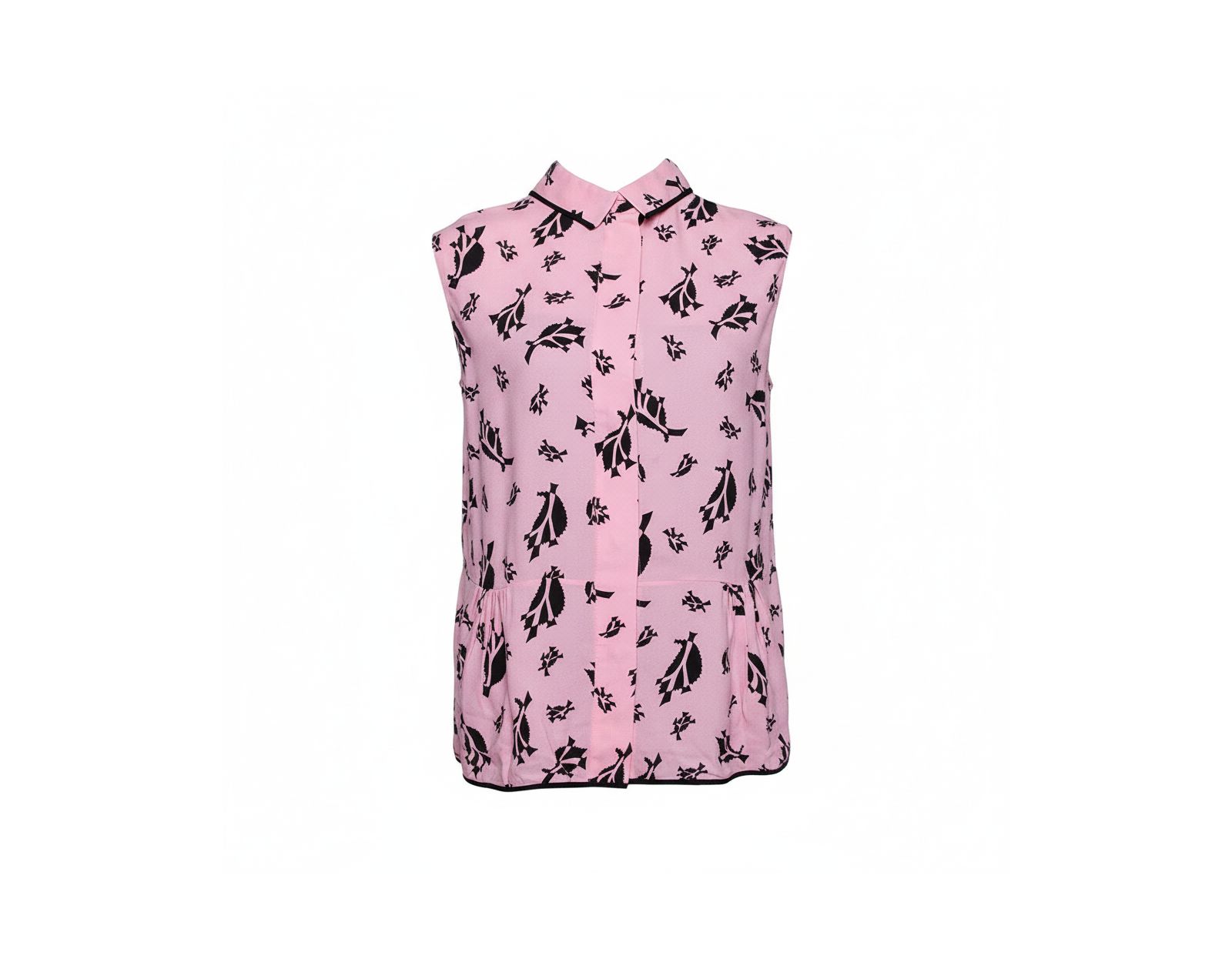 Pre-Owned Marni Women's Crepe Abstract Print Dual Collar Sleeveless Top