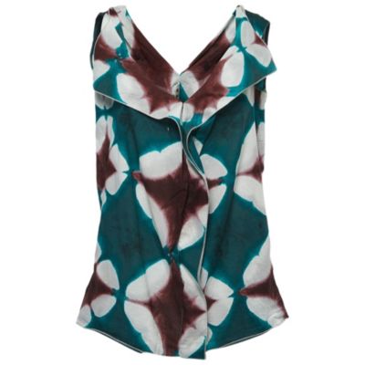 Pre-Owned Marni Women's Green Tye Dye Printed Cotton Sleeveless Top