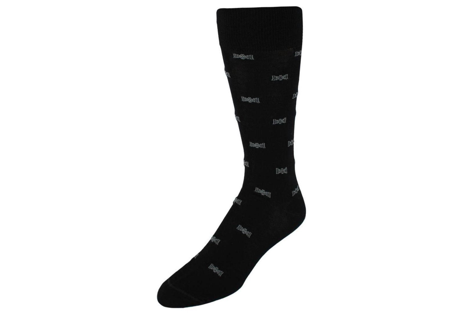 TRAFALGAR Men's Dapper Bow Tie Novelty Mid Calf Mercerized Cotton Socks (1 Pair)