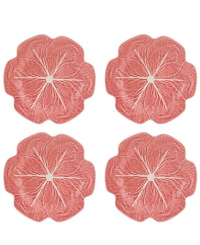 Bordallo Pinheiro Cabbage Dinner Plates, Set of 4