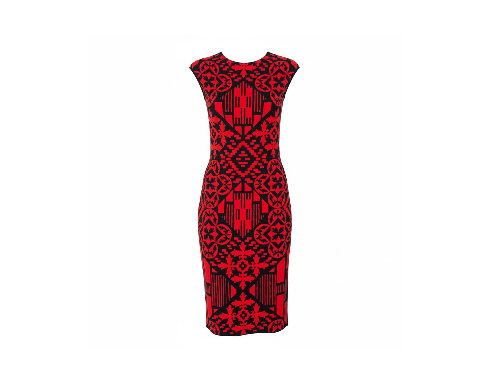 Pre-Owned Alexander Mcqueen Women's Jacquard Knit Sheath Dress