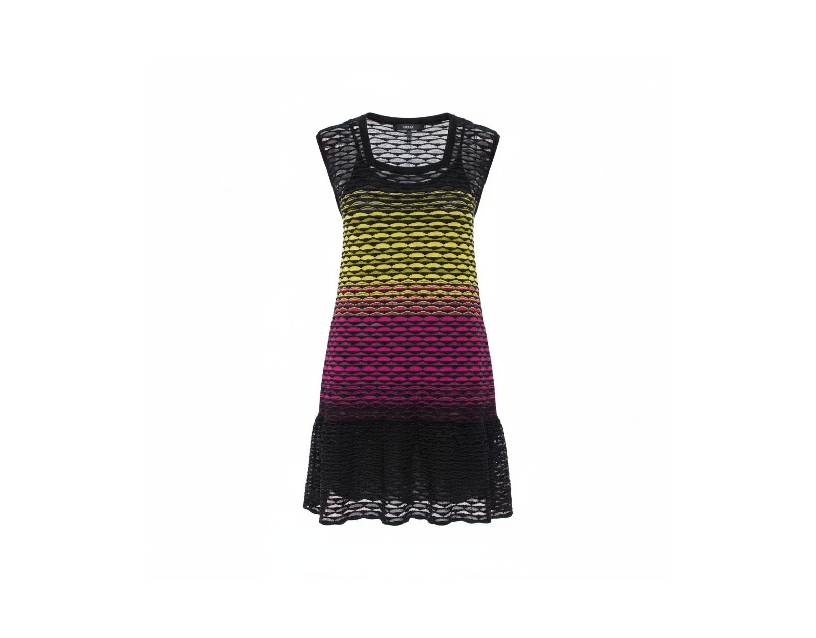 Pre-Owned Missoni Многоцветное трикотажное платье с перфорацией и рюшами
