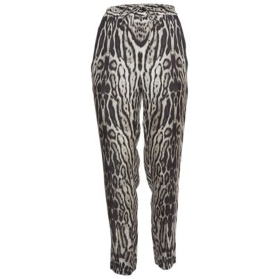 Б/у шелковые брюки Roberto Cavalli с леопардовым принтом, Женские
