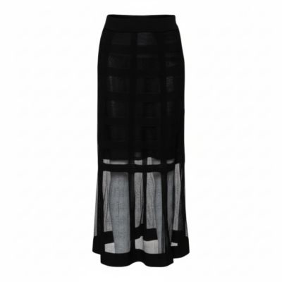 Pre-Owned Alexander Mcqueen Women's Patterned Silk Knit Midi Skirt