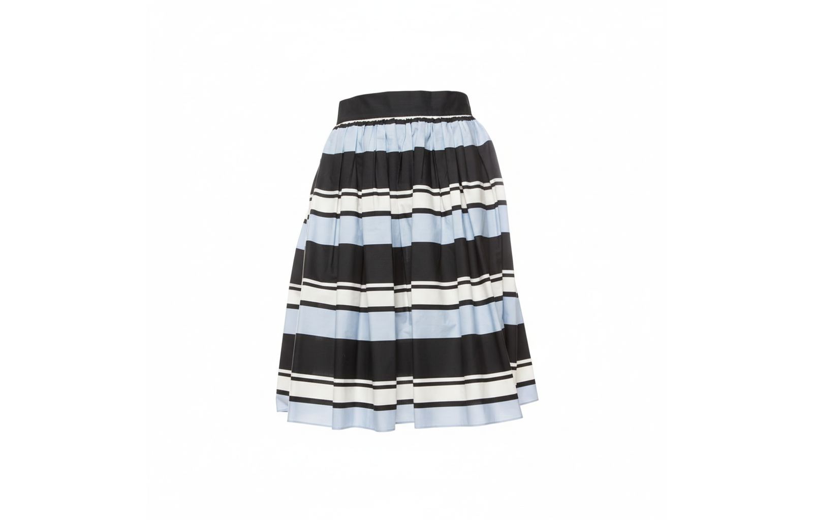 Pre-Owned Dolce & Gabbana Women's Pre-Owned Dolce and Gabbana Blue Striped Cotton Flared Mini Skirt