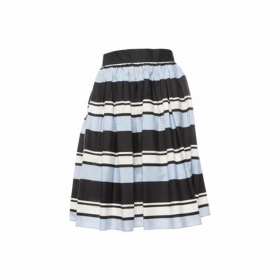 Pre-Owned Dolce & Gabbana Women's Pre-Owned Dolce and Gabbana Blue Striped Cotton Flared Mini Skirt