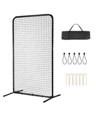 Mecale I-Screen Baseball Net, 7x4 ft Safety Pitching Screen with Carry Bag and Stakes, Heavy-Duty Batting Cage Protection Net