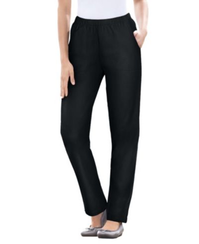 Woman Within Женские джинсы Straight Leg Fineline Pull-On Stretch