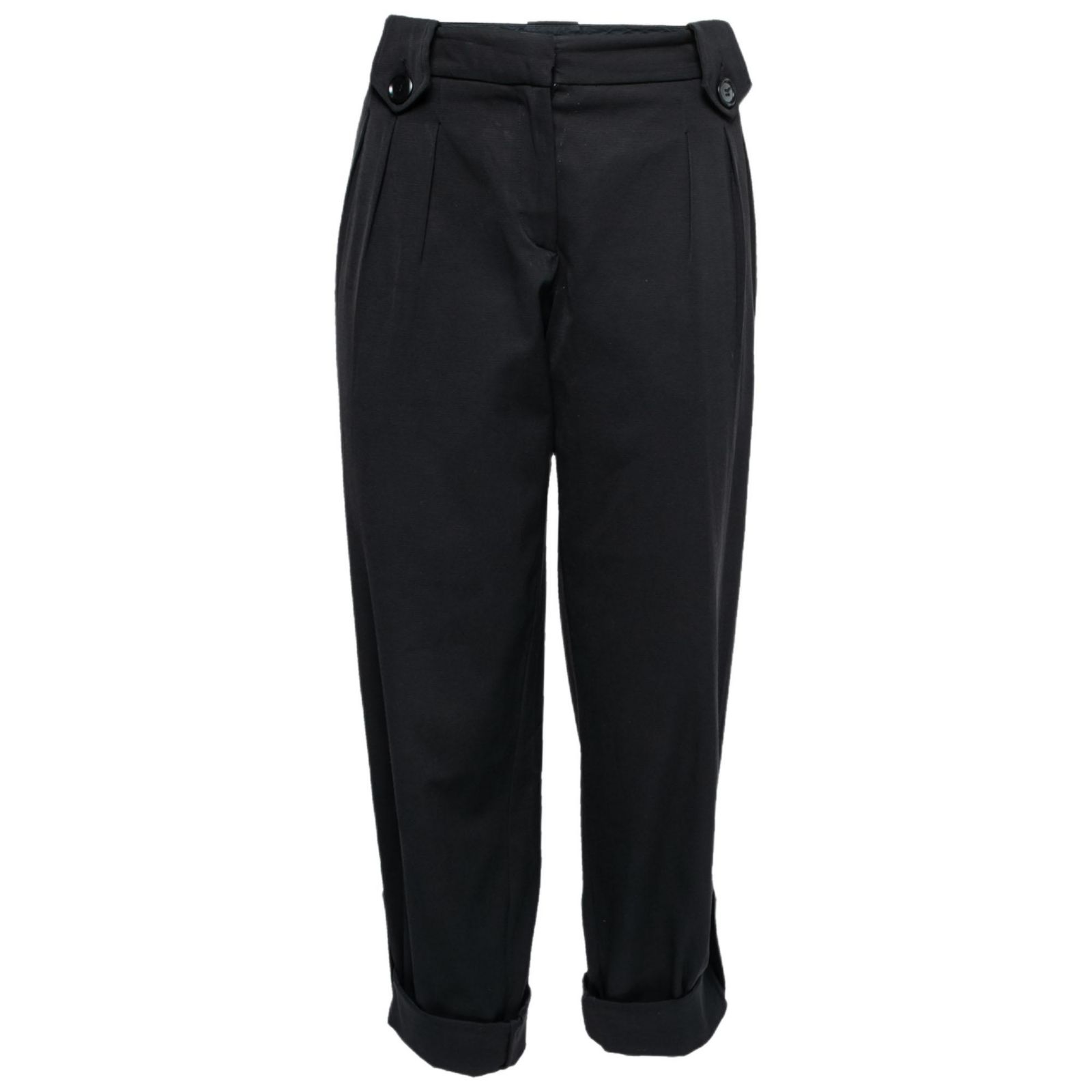 Женские укороченные брюки Pre-Owned Moschino Black Crepe Cropped Trousers