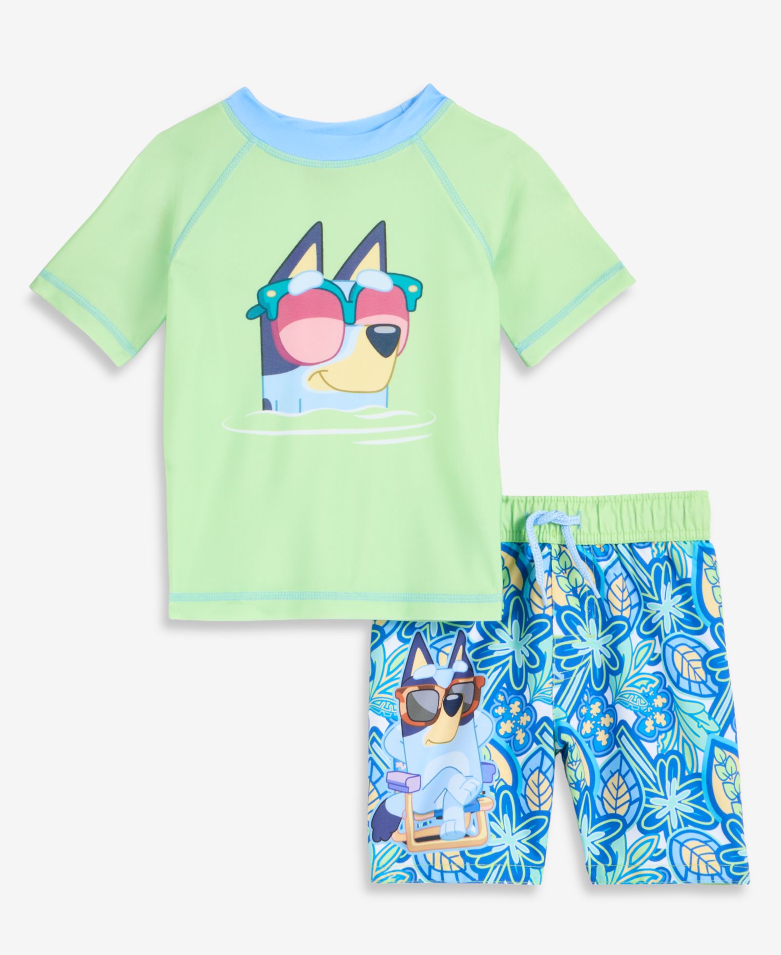 Детский комплект Bluey 2-Piece Set: Rashguard и плавки с сетчатой подкладкой