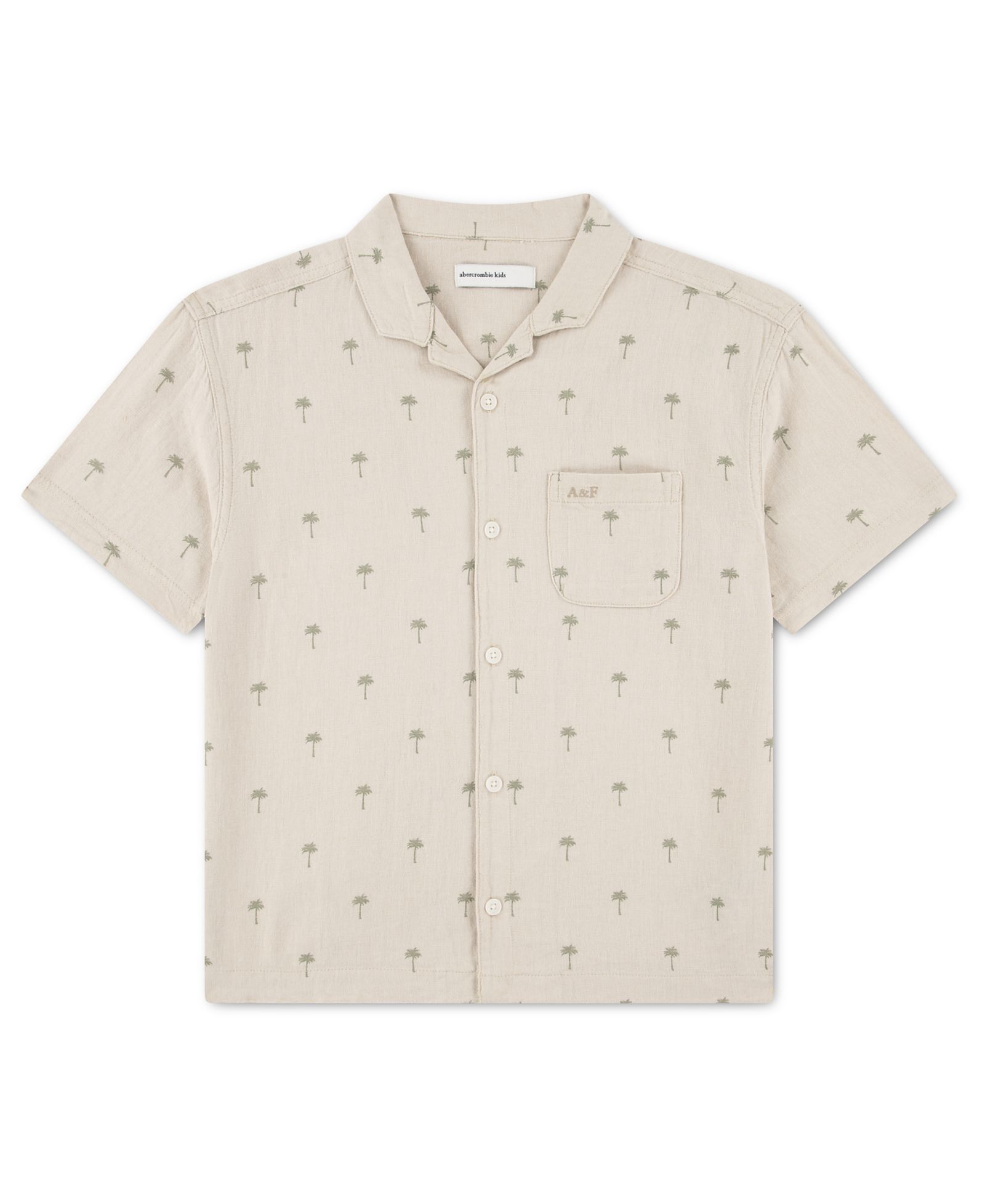abercrombie kids Boys' Short-Sleeve Linen Camp Shirt