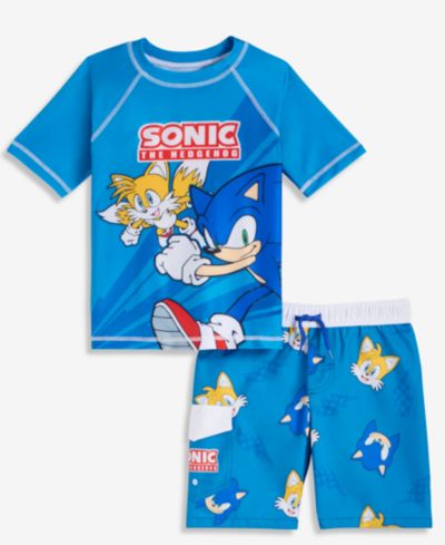 Sonic детский комплект из рашгарда и плавок с сетчатой подкладкой, 2 предмета