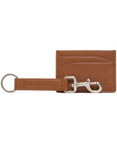 Мужской набор кошелек и брелок из кожи Brooks Brothers
