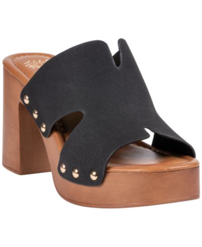 Женские сандалии GC Shoes Cocktail Cutout Wooden Block Heel Platform