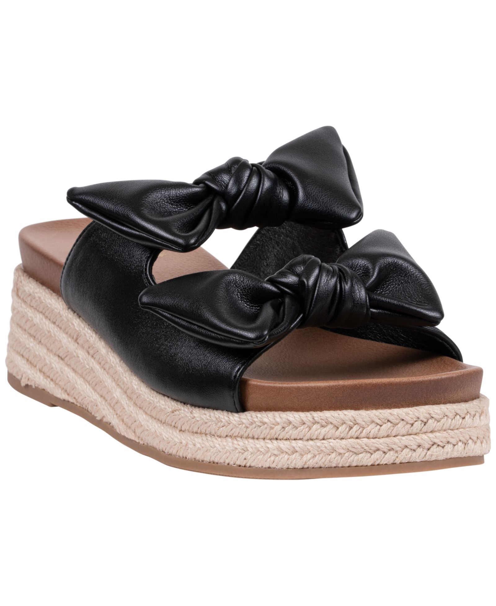 GC Shoes Women's Cosmos Double Bow Espadrille Wedge Sandals