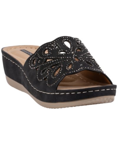 GC Shoes Women's Izzy Embellished Wedge Sandals