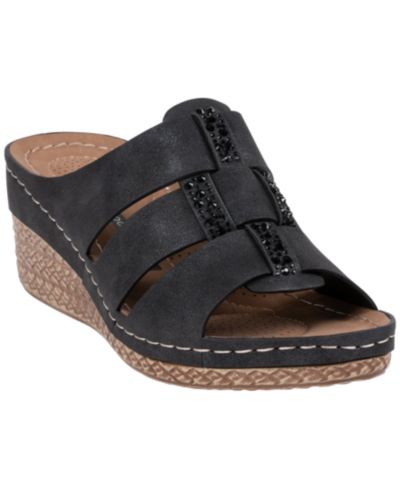 GC Shoes Women's Monte Embellished Wedge Sandals