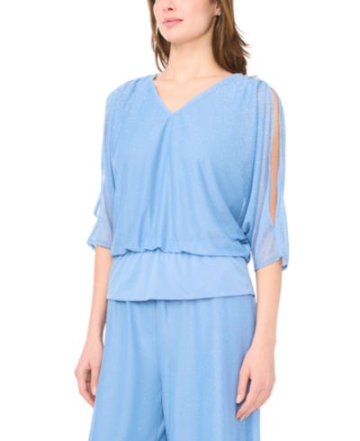MSK Women's V-Neck Short-Sleeve Top