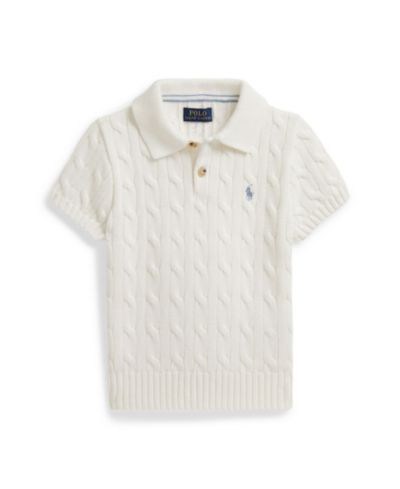 Polo Ralph Lauren Детский хлопковый поло-свитер с вязаным узором Cable-Knit, 2-7