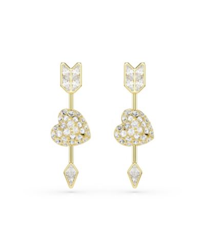 Серьги Swarovski Idyllia с белыми камнями и золотым напылением