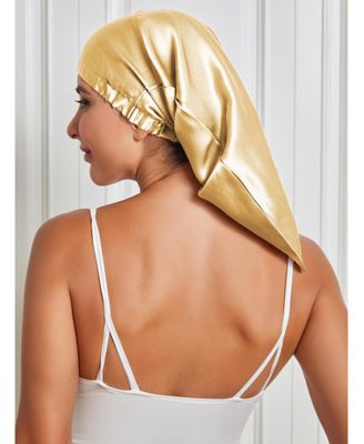 SilkSilky Pure Silk Elastic Sleep Bonnet with Long Tail for Women Overnight Hair Care
