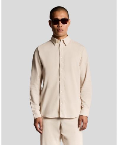 Мужская рубашка Lyle & Scott из микровельвета с длинным рукавом