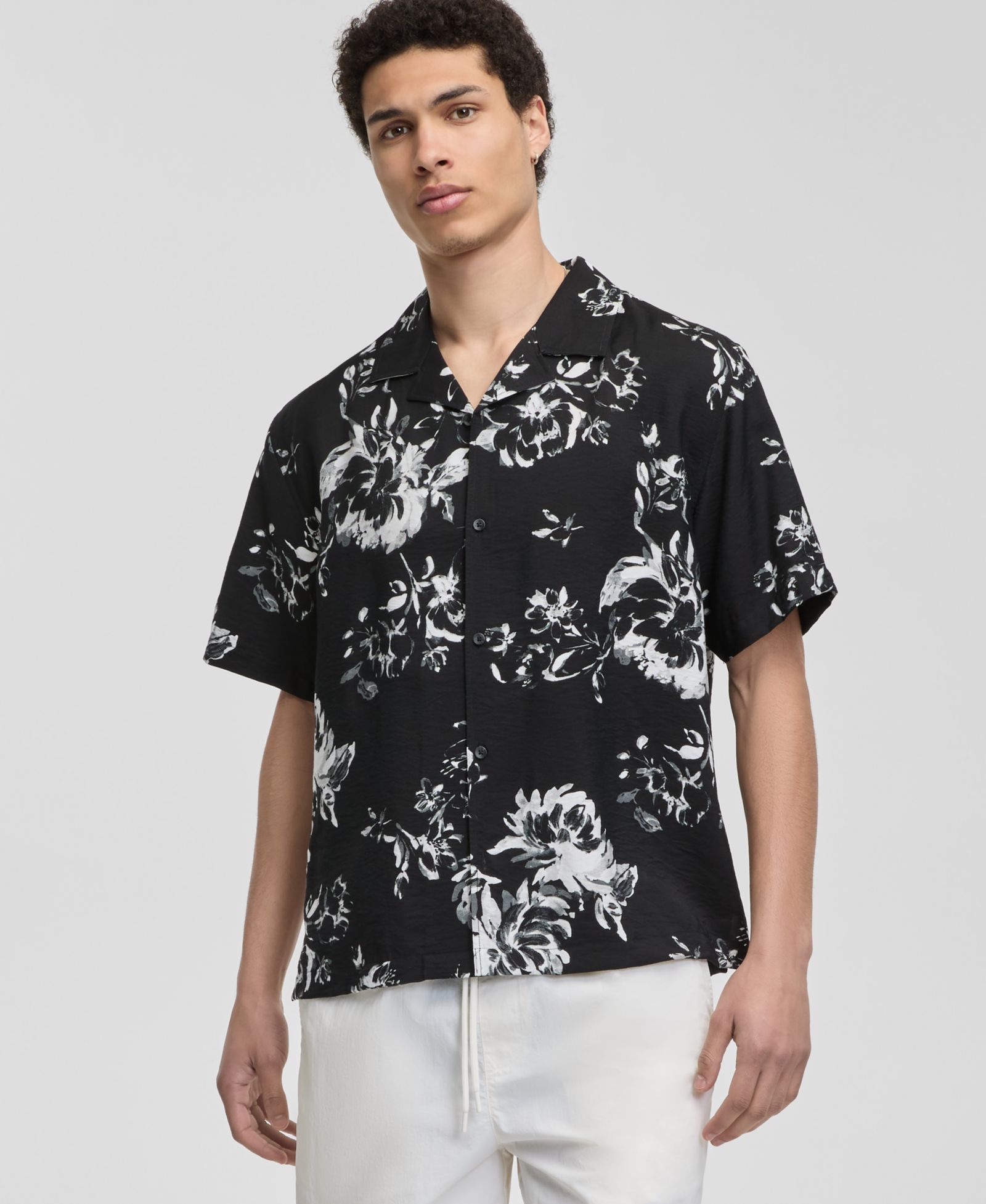 Мужская рубашка Mode of One Botanical-Print Relaxed Camp Shirt