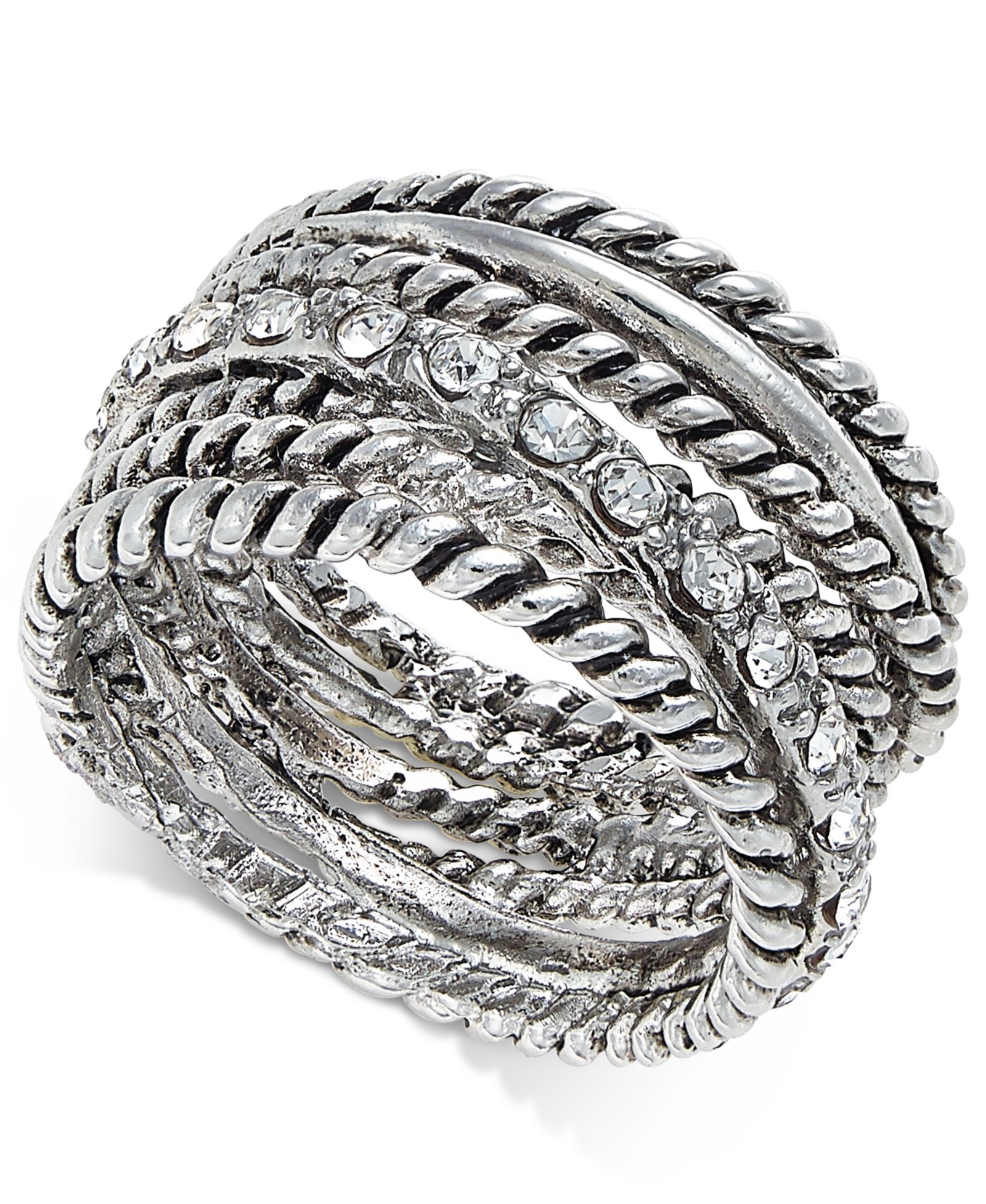 I.N.C. International Concepts Textured Pavé Statement Ring, Created for Macy's