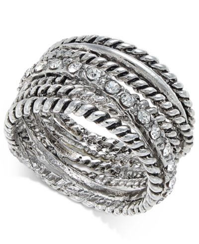 Кольцо I.N.C. International Concepts Textured Pavé Statement