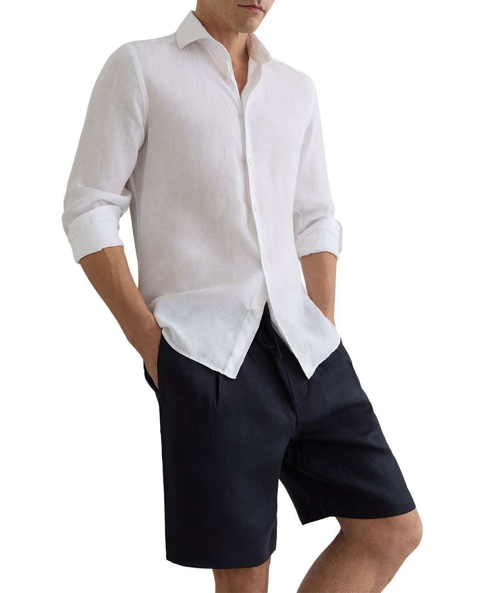 REISS Мужские шорты Barges из льна на завязках