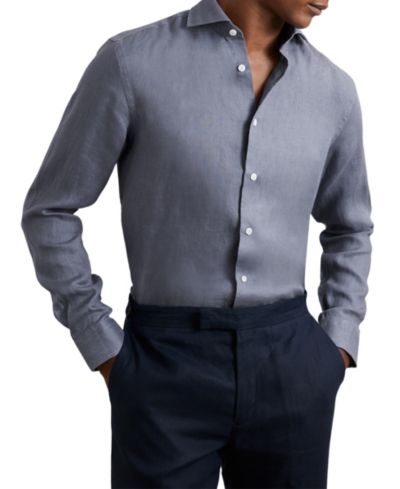 Мужская рубашка REISS Ruban Linen Cutaway Collar Regular Fit