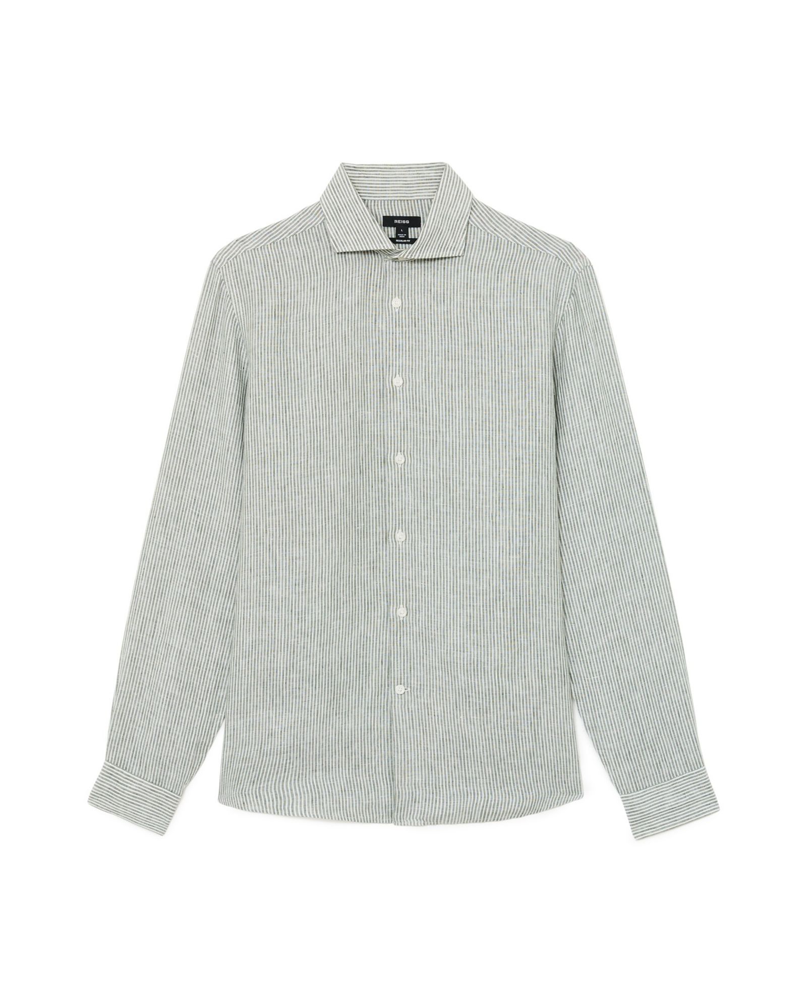 REISS Мужская рубашка Ruban Stripe Linen