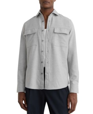 REISS Men's Chamber Regular Fit Brushed Twin-Pocket Overshirt